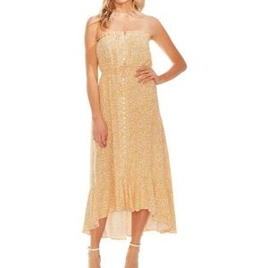 Vince Camuto Yellow Smocked Dress